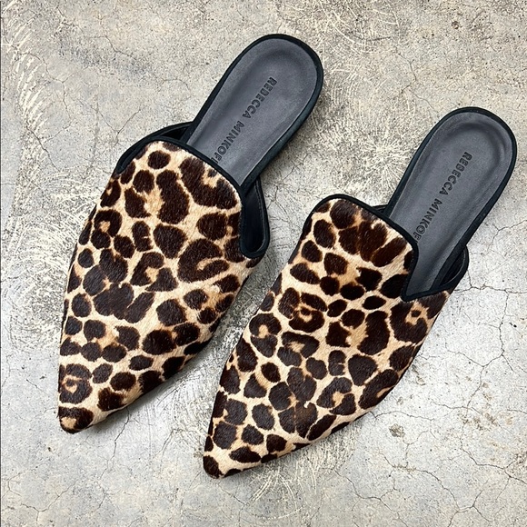 Rebecca Minkoff Brown and Black Mules with Leopard Print - Picture 3 of 8